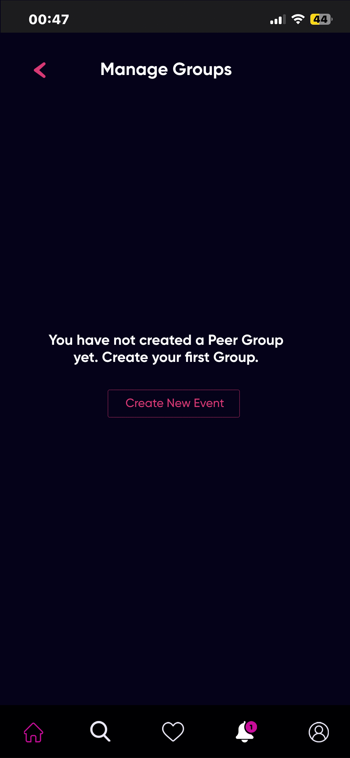 Empty Groups Page