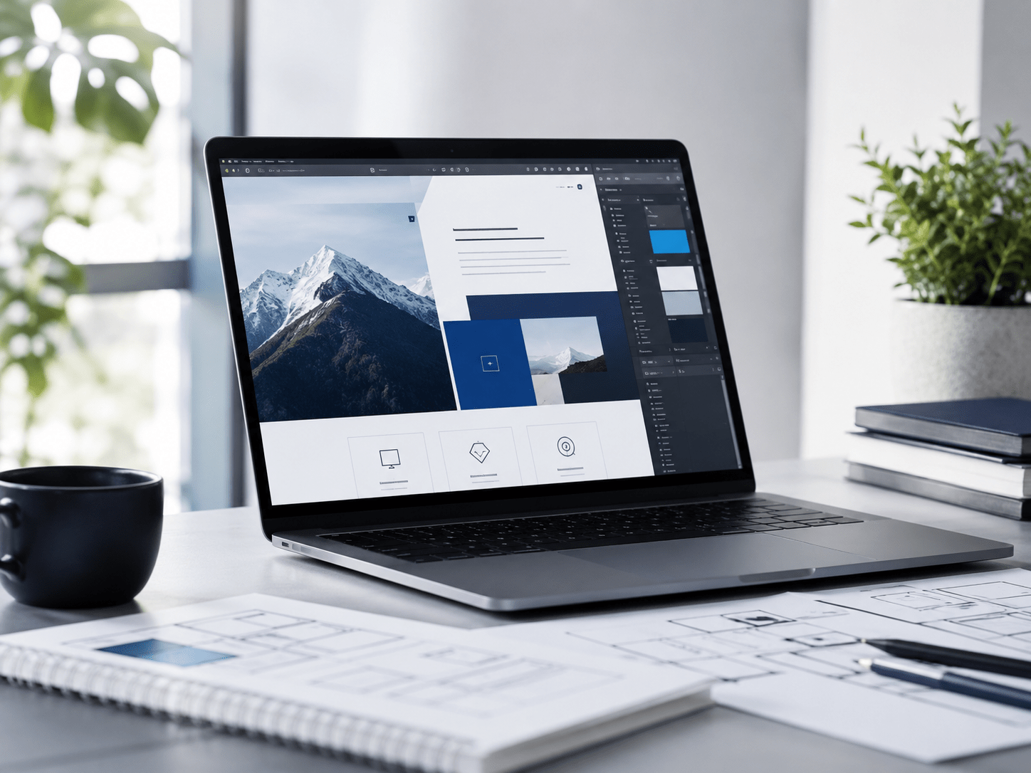 Website design and development workspace